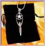 925 Silver and Moonstone Pentagram Goddess Pendant 925 Silver and Moonstone Pentagram Goddess Pendant
